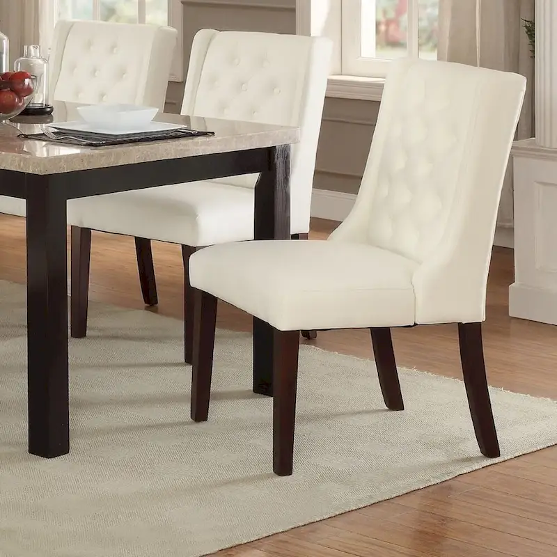 Modern Faux Leather Tufted Dining Chair,Set of 2