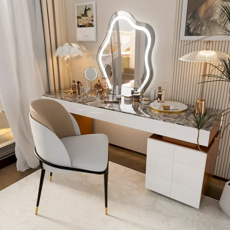 Set of 2 Microfiber Leather Upholstered Dining Chairs with Metal Legs - 20x21x32