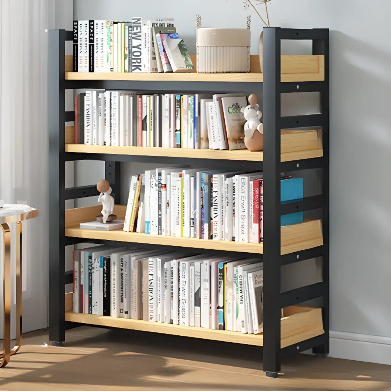 Modish Multi-Layer Open Back Wooden Tall Bookshelves