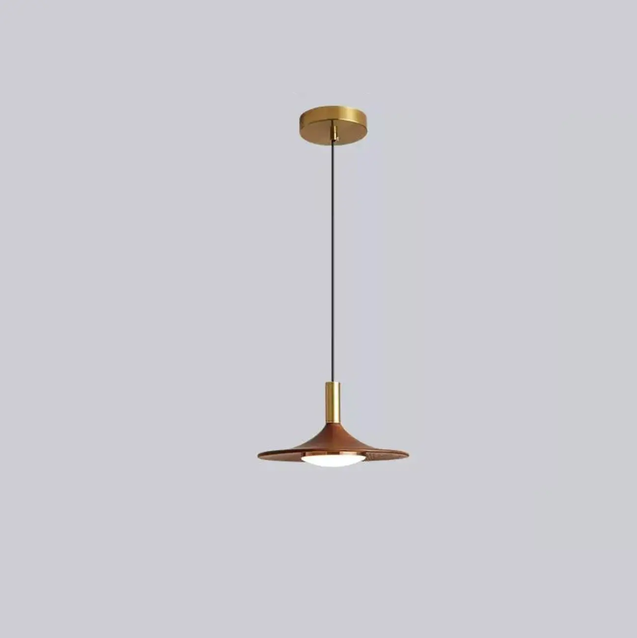 Modern Metal Walnut Acrylic Geometric Pendant Light