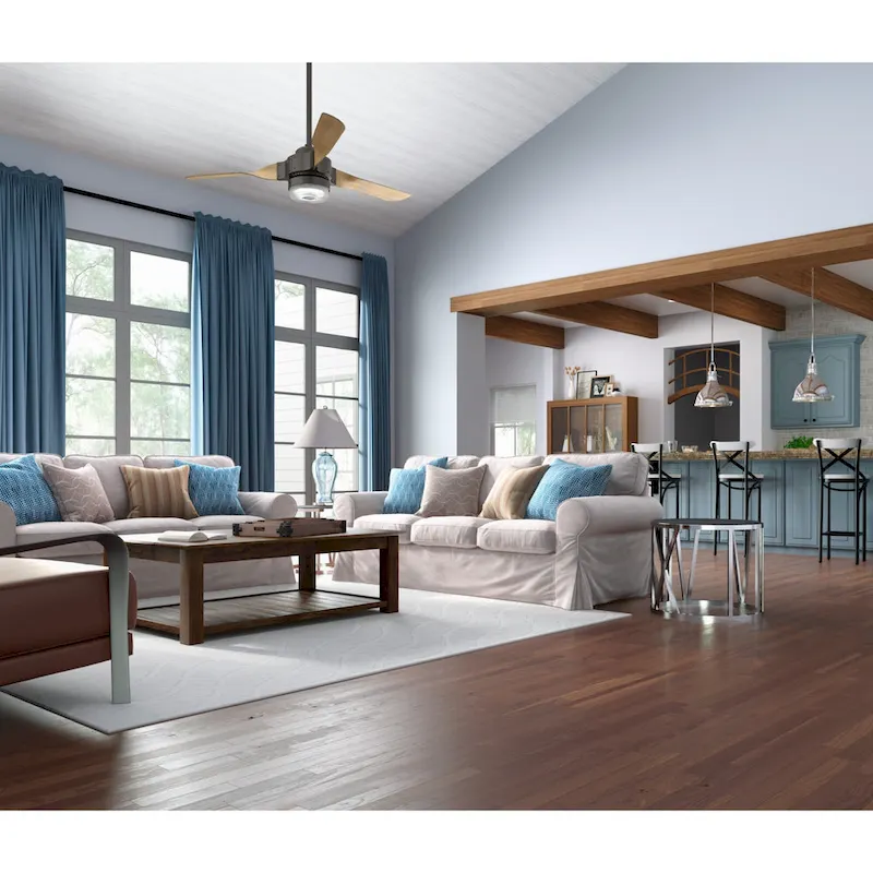 Hunter 54  Apache WiFi Ceiling Fan with LED Light Kit and Handheld Remote - Industrial - SMART FAN!