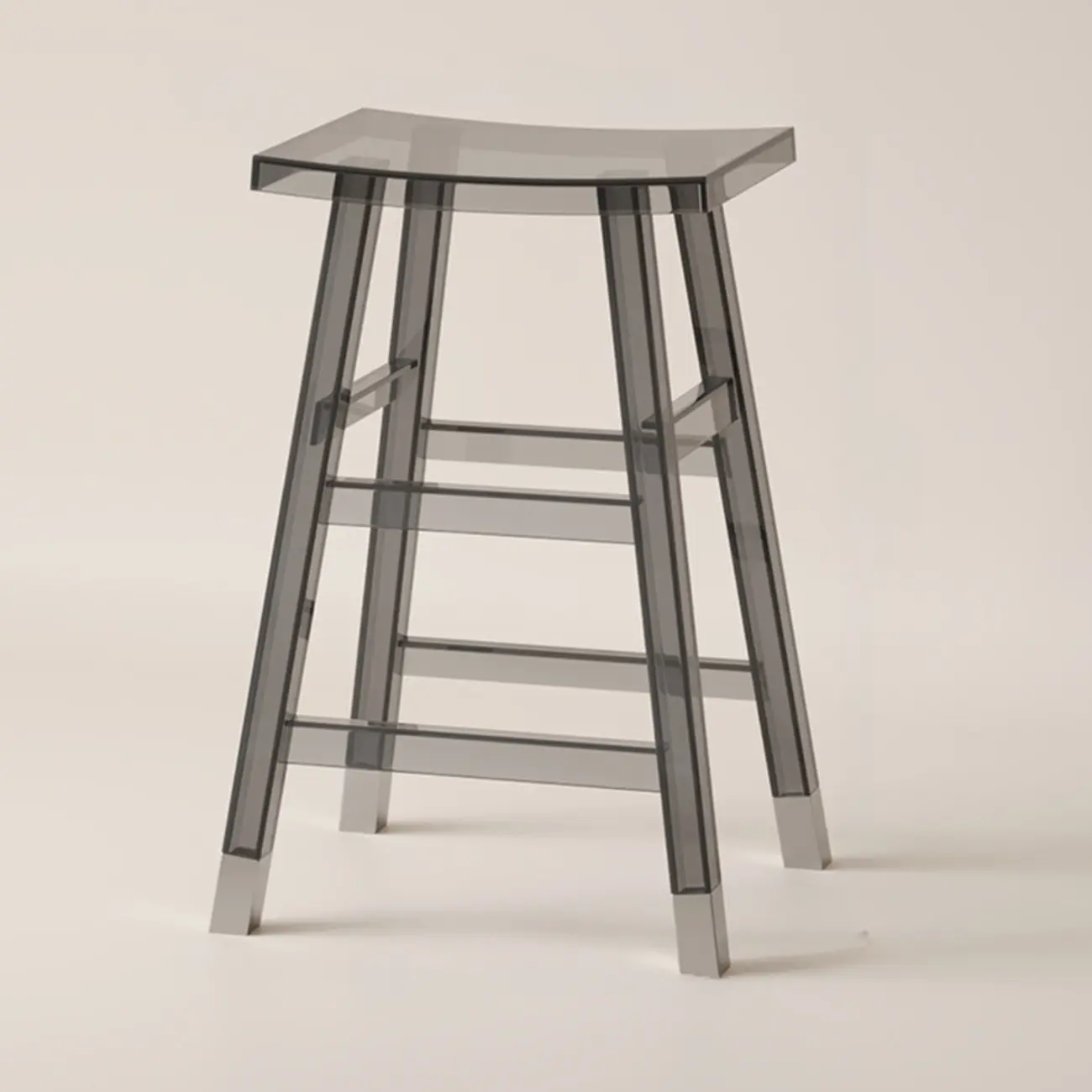 Saddle Acrylic Counter Height Backless Bar Stools