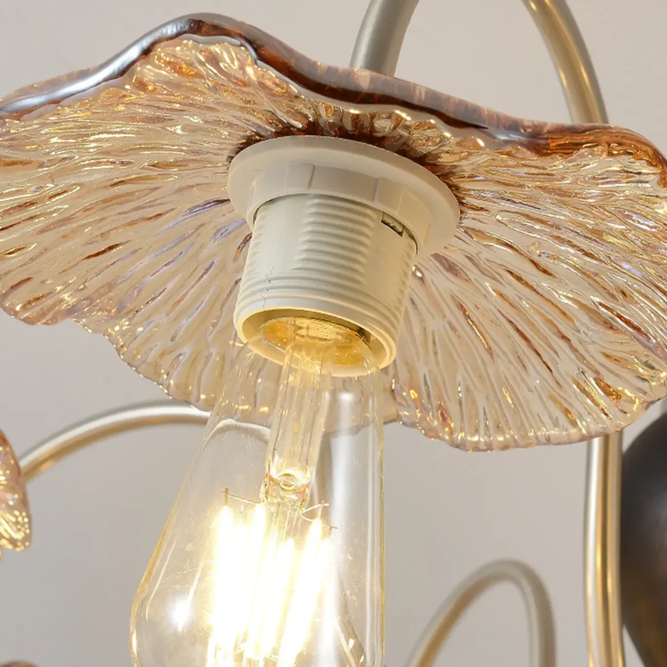 Retro Geometric 6/8 Lights Glass Chandelier in Chrome