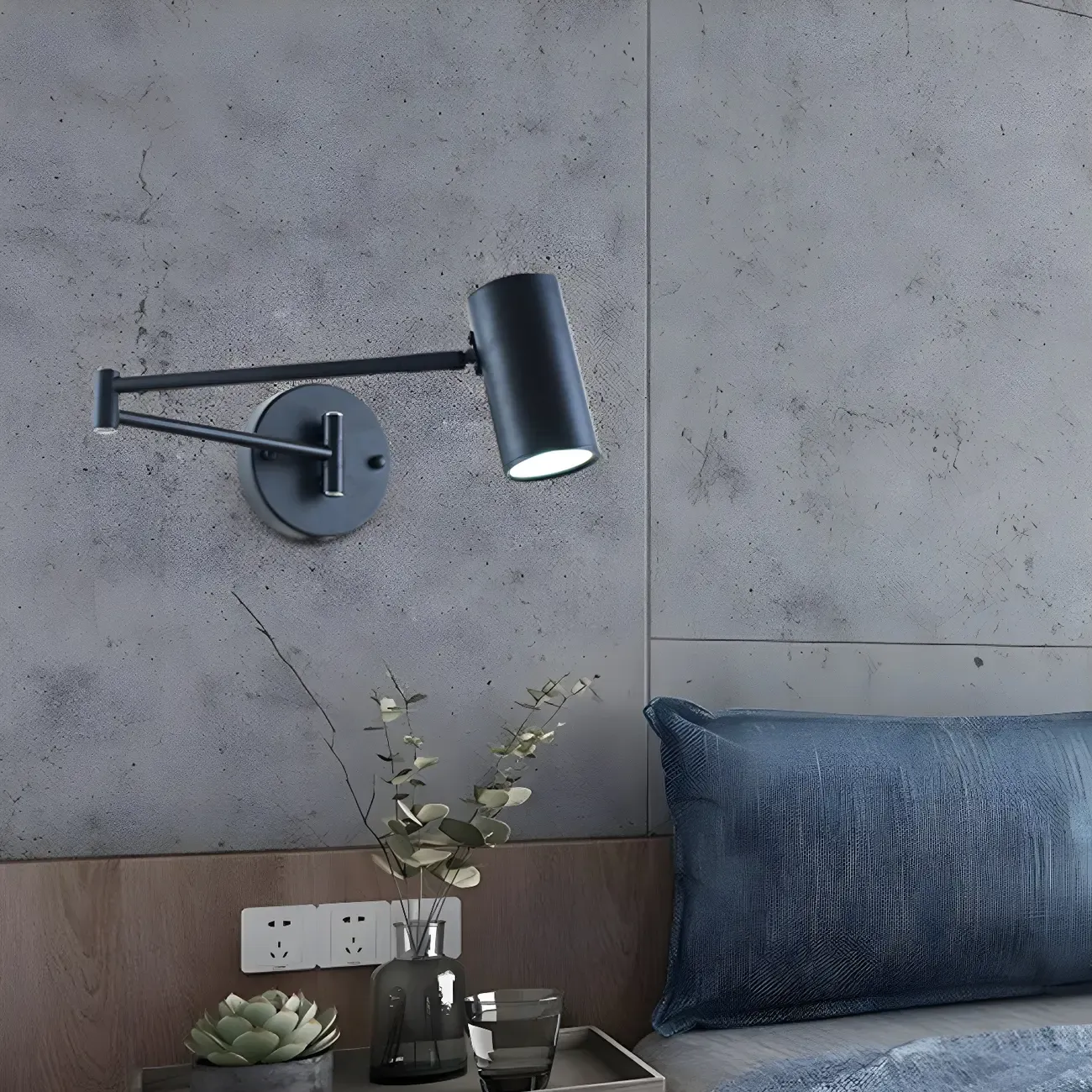 Modern Gold and Black Arm Swing Arm Wall Light