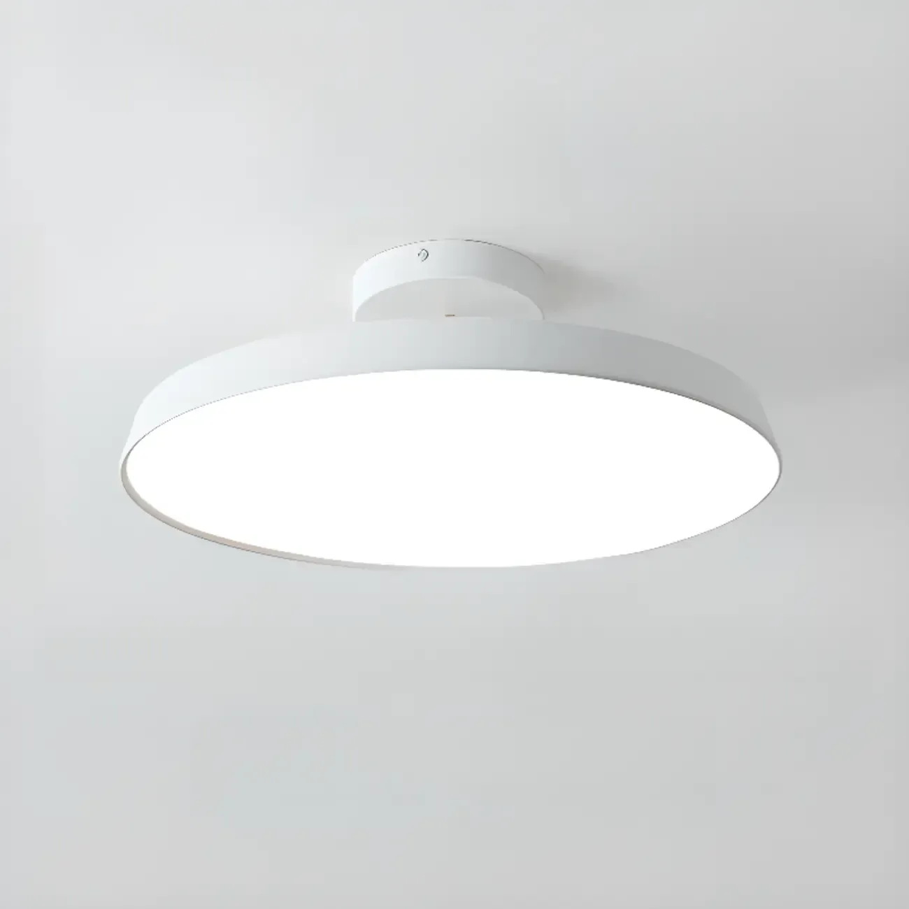 Modern Grey Round Dimmable Semi Flush LED Ceiling Light
