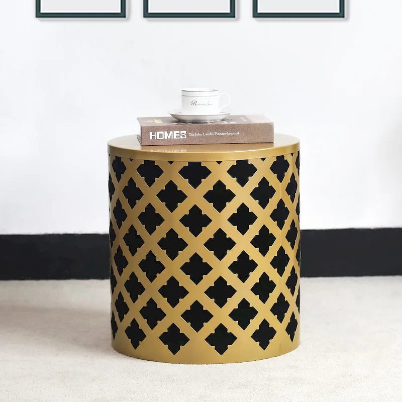 Adeco Set of 2 Round Nesting Side End Tables Set - Set of 2