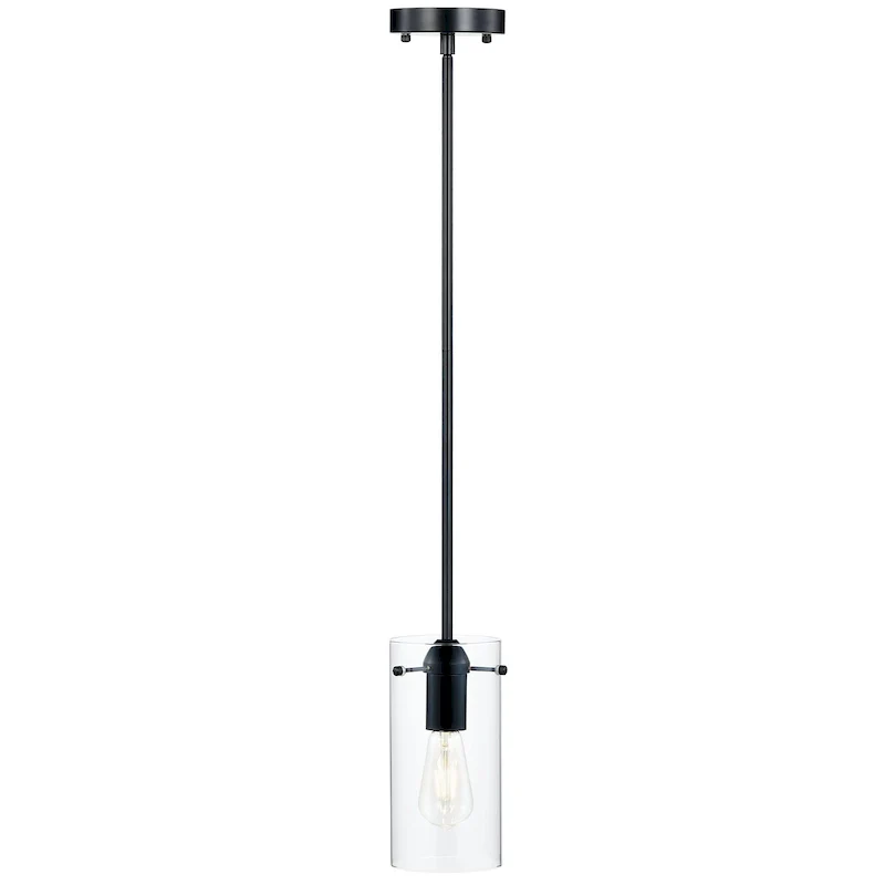 CO-Z Farmhouse Clear Glass Pendant Ceiling Light Fixture - Black