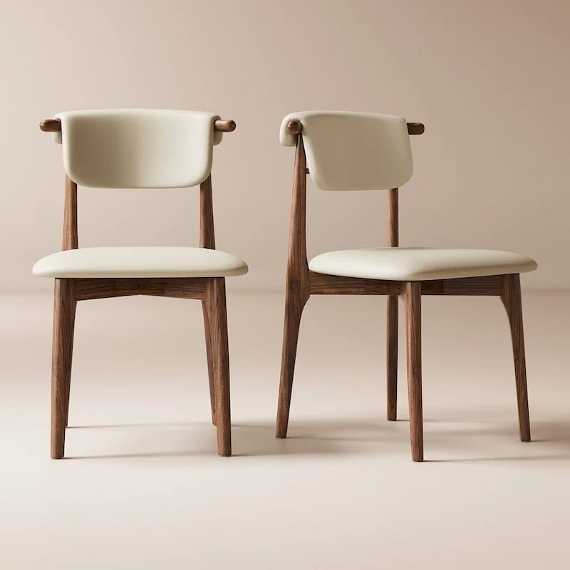 71 Modern Rectangular Dining Table with Stone Table-top, Wood Legs