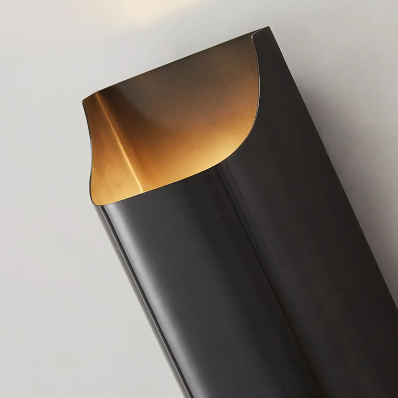 2-Light Copper LED Wall Lamp in Gold/Black Finish