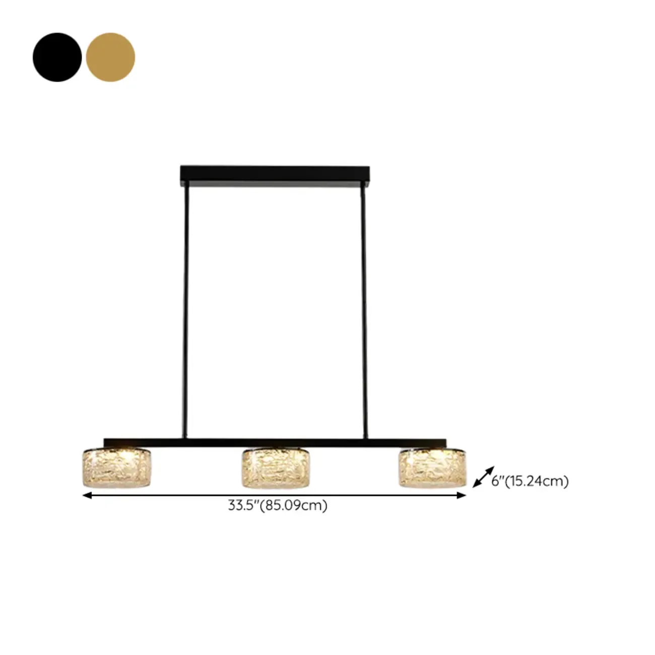 Gold Metal Island Lighting with Remote Control Stepless Dimming