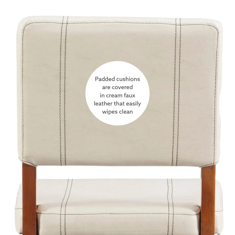 Milano Faux Leather Cream Counter Height Bar Stool