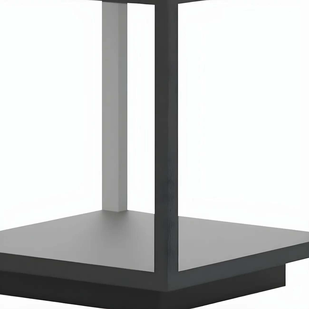 Black Metal Open Cube Ambient Post Cap Light