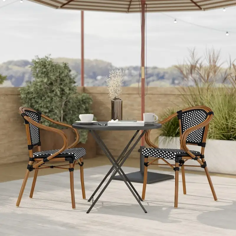 Stacking Bistro Chairs with Metal Frames