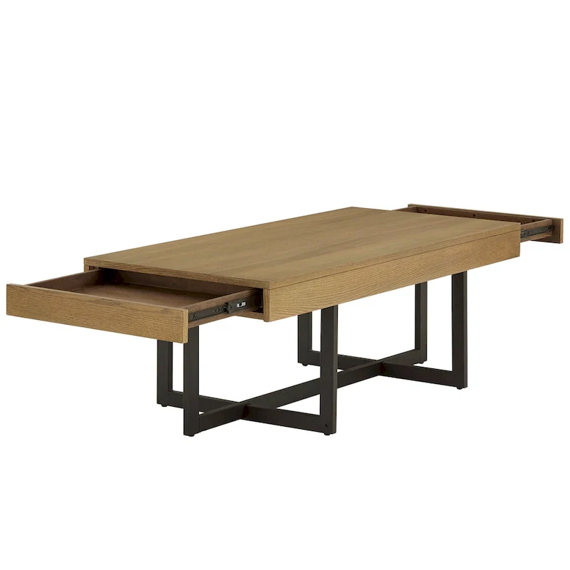 Eldersley Wood Finish Coffee Table with Two Drawers by iNSPIRE Q Modern