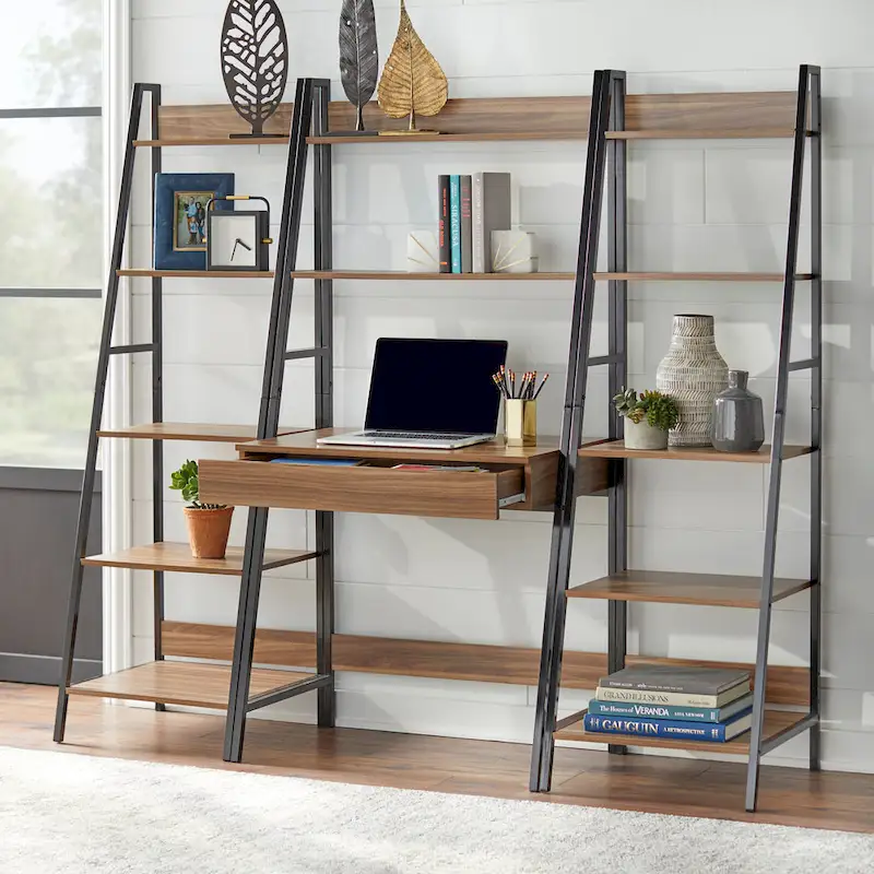 Simple Living Denton Ladder Desk and Bookshelf 3-Piece Set