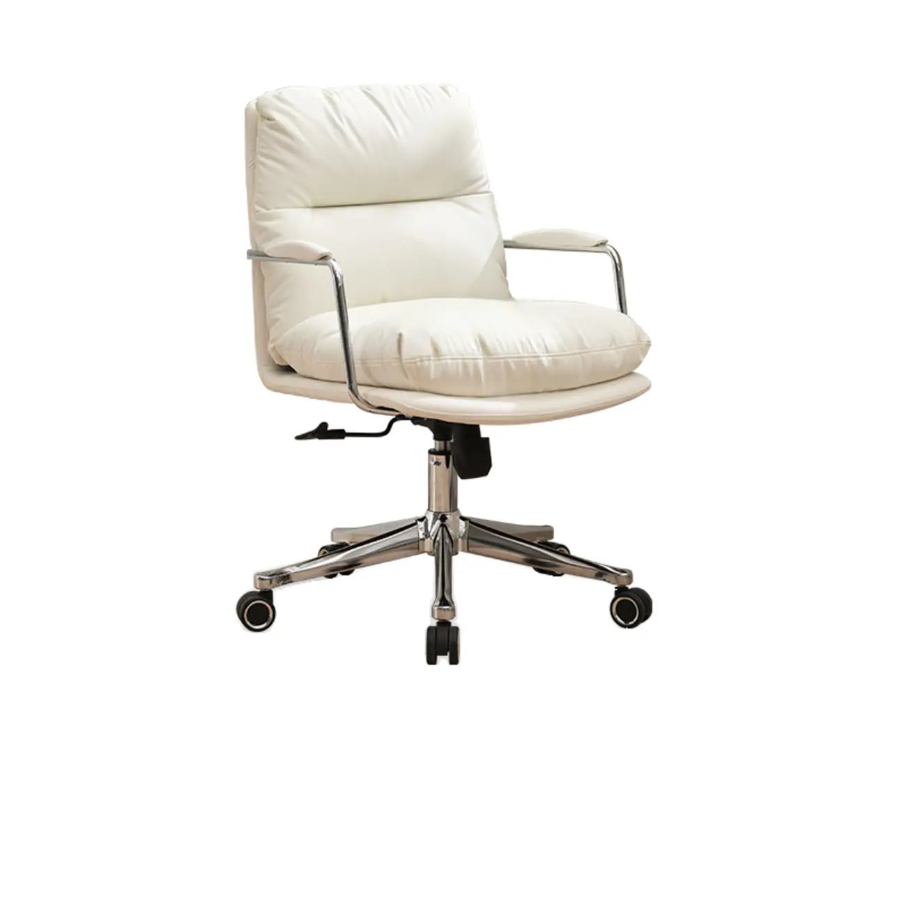 Modern Leather Mid-Back Ergonomic Swivel Office Chair