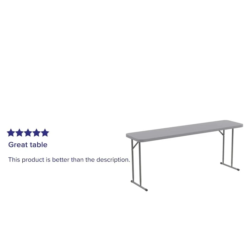 6-Foot Rectangular Granite White Plastic Folding Training Table
