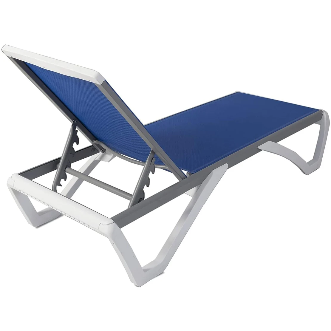 Kozyard Alan Full Flat Aluminum and Polypropylene Resin Legs Patio Reclining Adjustable Chaise Lounge