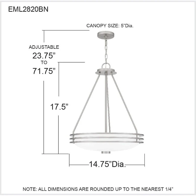 Emile 4-Light Brushed Nickel Modern Pendant