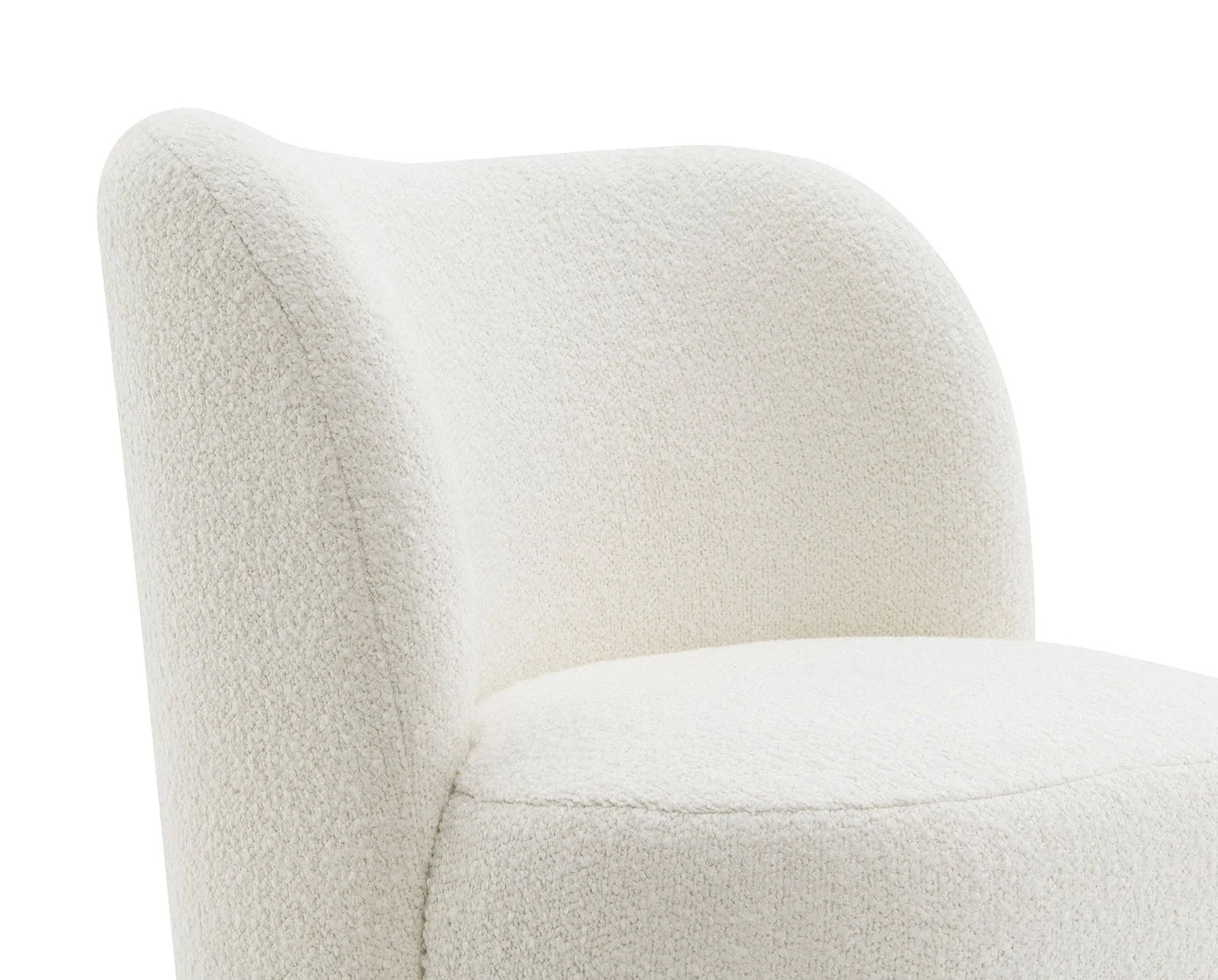 Curve Back Boucle Accent Chair with Ball Feet