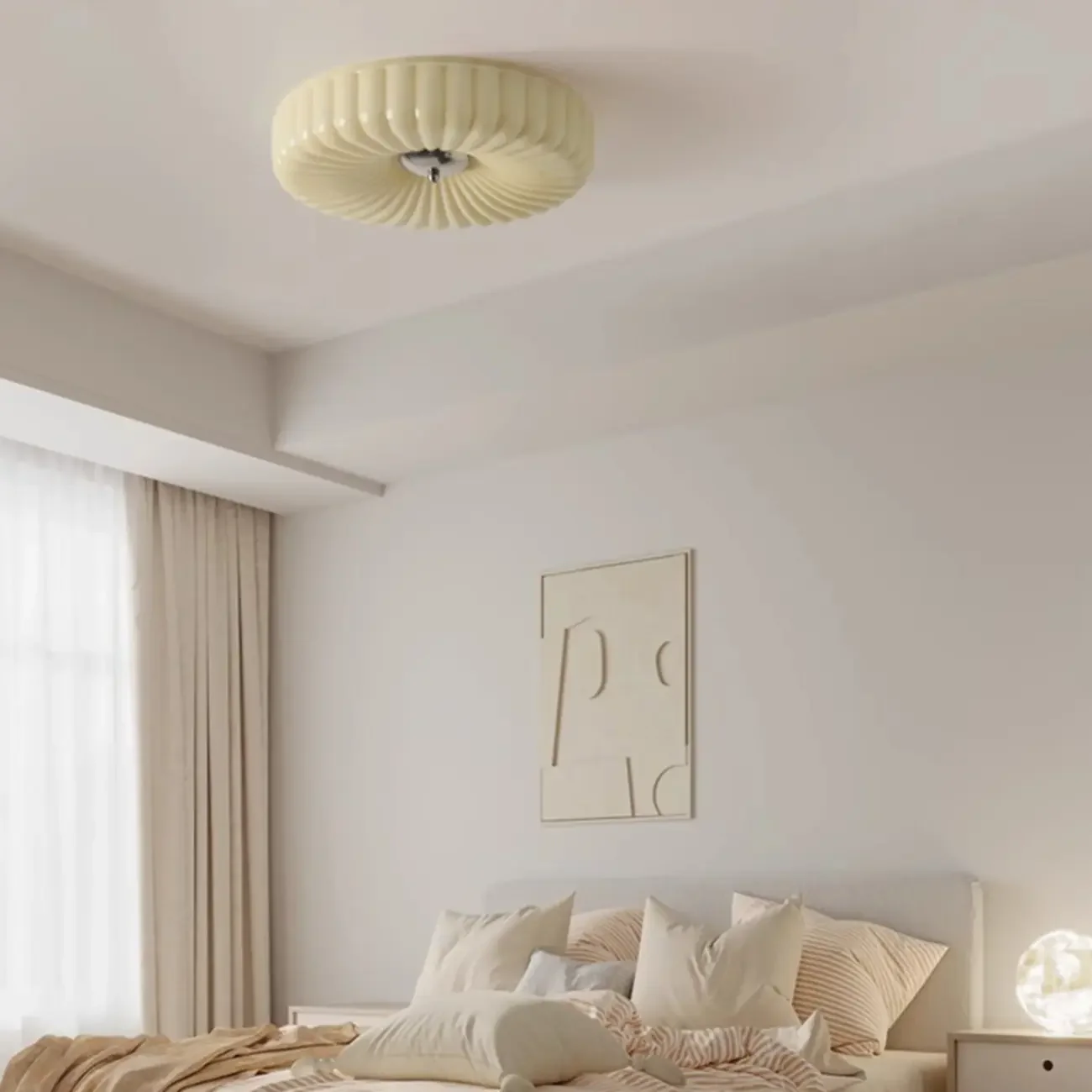 Mid-Century Modern Dimmable Flush Mount LED Ceiling Light