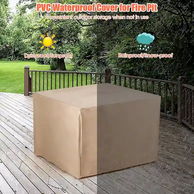 Costway 7PCS Patio Rattan Furniture Set 30 Fire Pit Table Cover - See Details