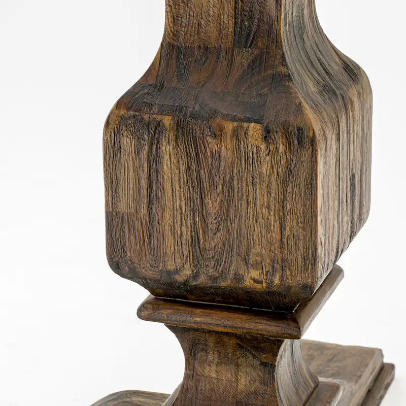 East West Furniture Kitchen Table Set- a Dining Table and Brown Linen Fabric Chairs, Distressed Jacobean(Pieces Options)