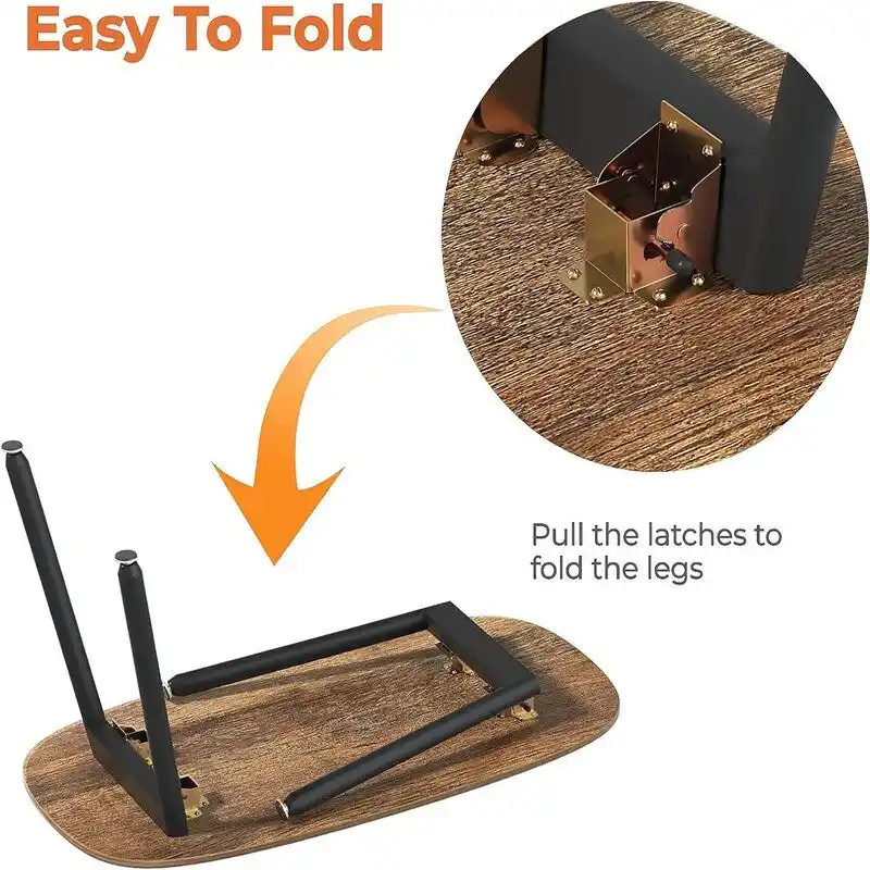 Folding Coffee Table Rustic Farmhouse Coffee Tables - 31.5D x 15.7W x 17.7H