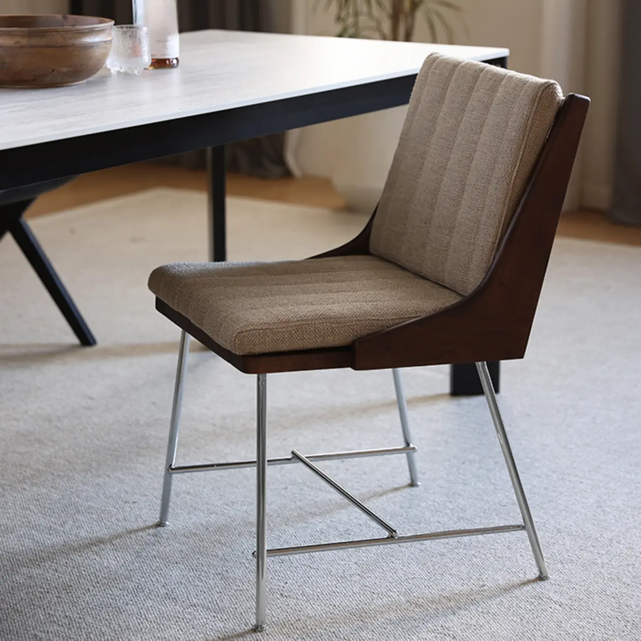 Mid-Century Modern Upholstered Dining Chair