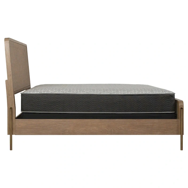 Stevie Sand Wash and Natural Cane Upholstered Panel Bed