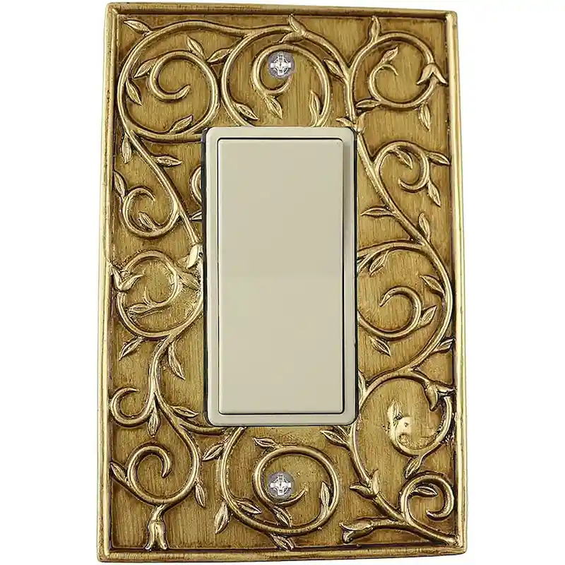 Meriville French Scroll 1 Rocker Wallplate, Single Switch Electrical Cover Plate