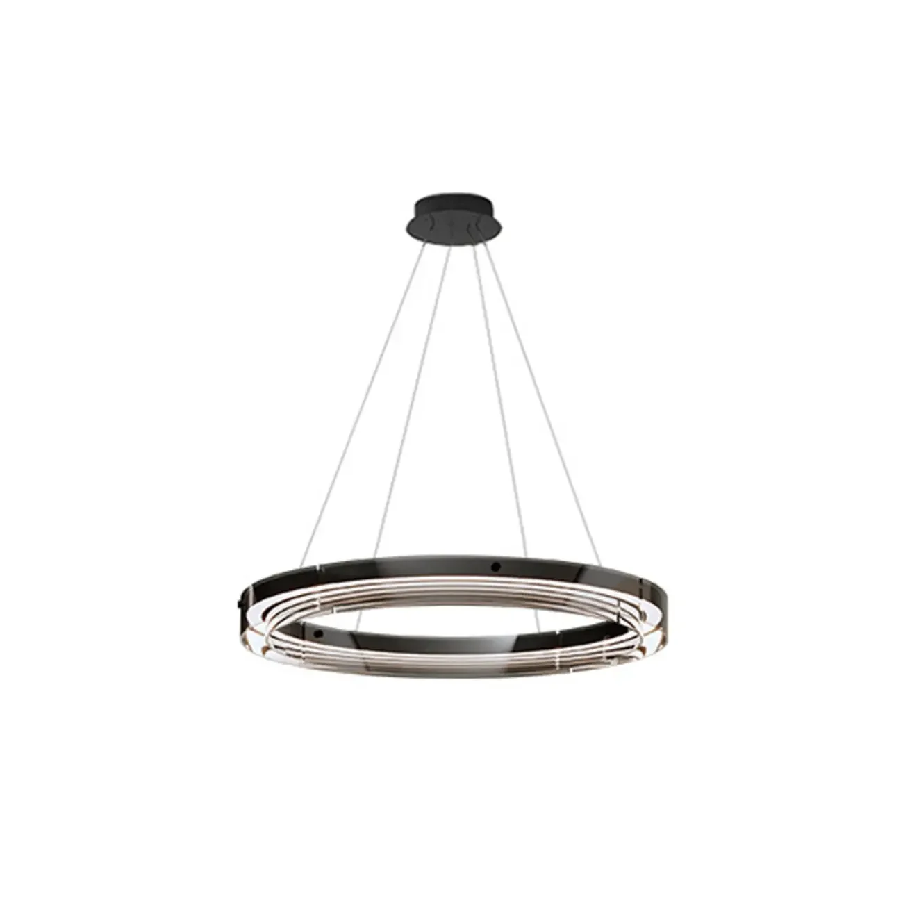 Modern LED Round Metal Chandelier with Flexible Height