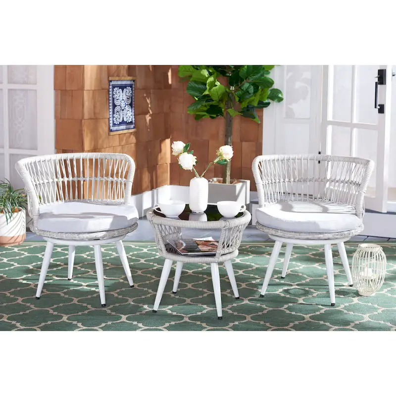 Safavieh Outdoor Living Kyomi 3-Piece Lounge Set - 26W x 24D x 26H