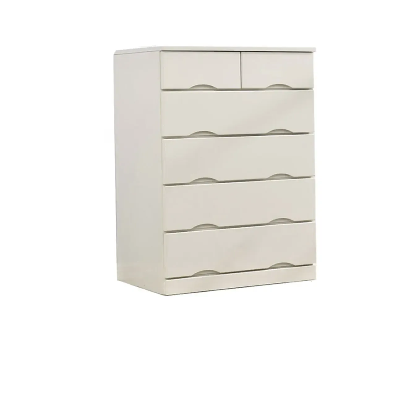 Natural Wood Double Dresser with Lockable Drawer