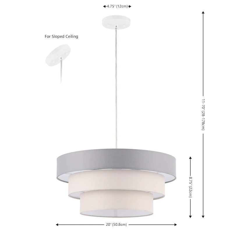 SAFAVIEH Lighting Matthissa Extendable Pendant - 20 In. W x 20 In. D x 25873 In. H - 20Wx20Dx70H