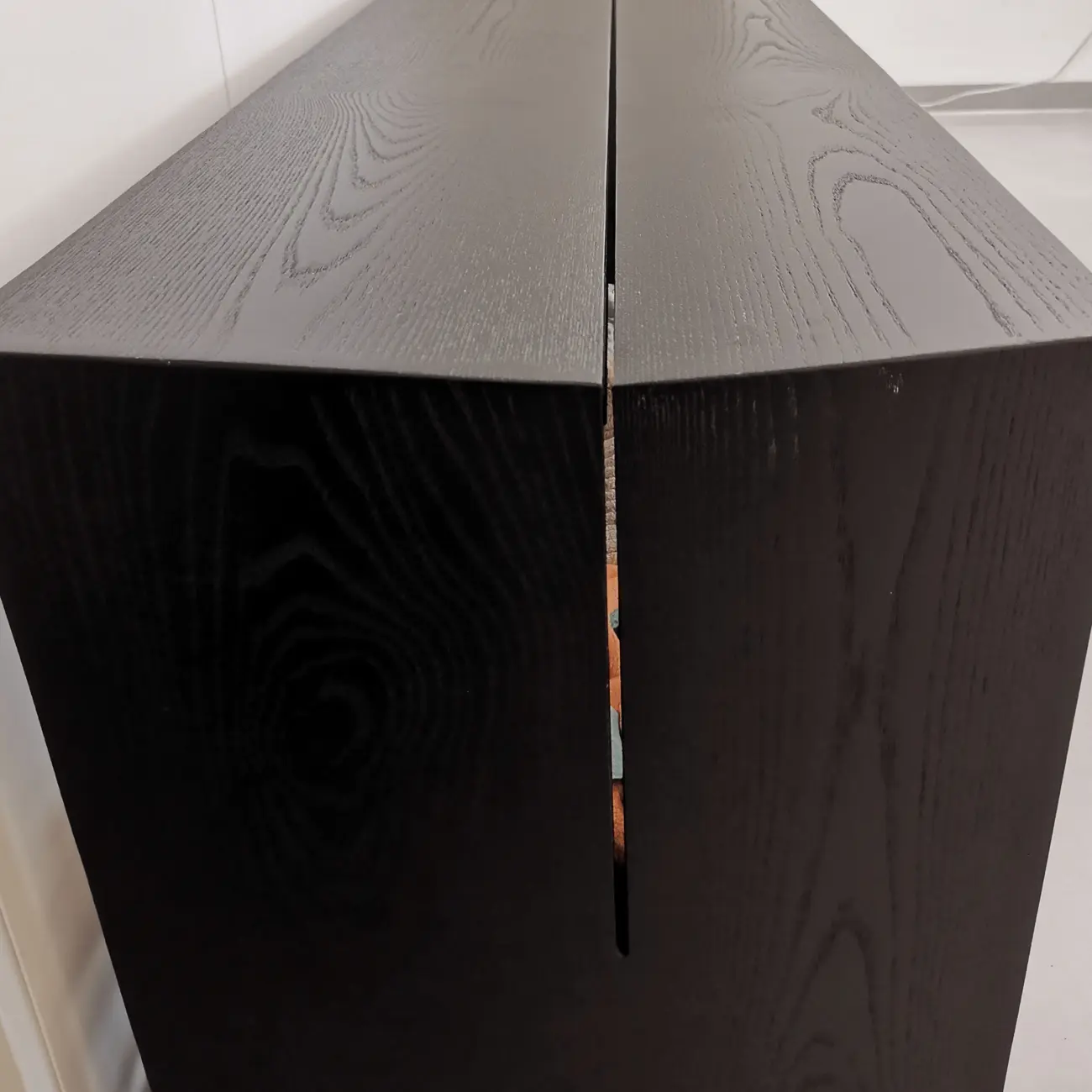 Scandinavian Solid Wood Curved Entryway Bench in Black