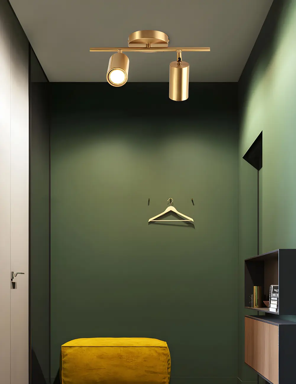 4 Light Gold Track Lighting with Adjustable Heads