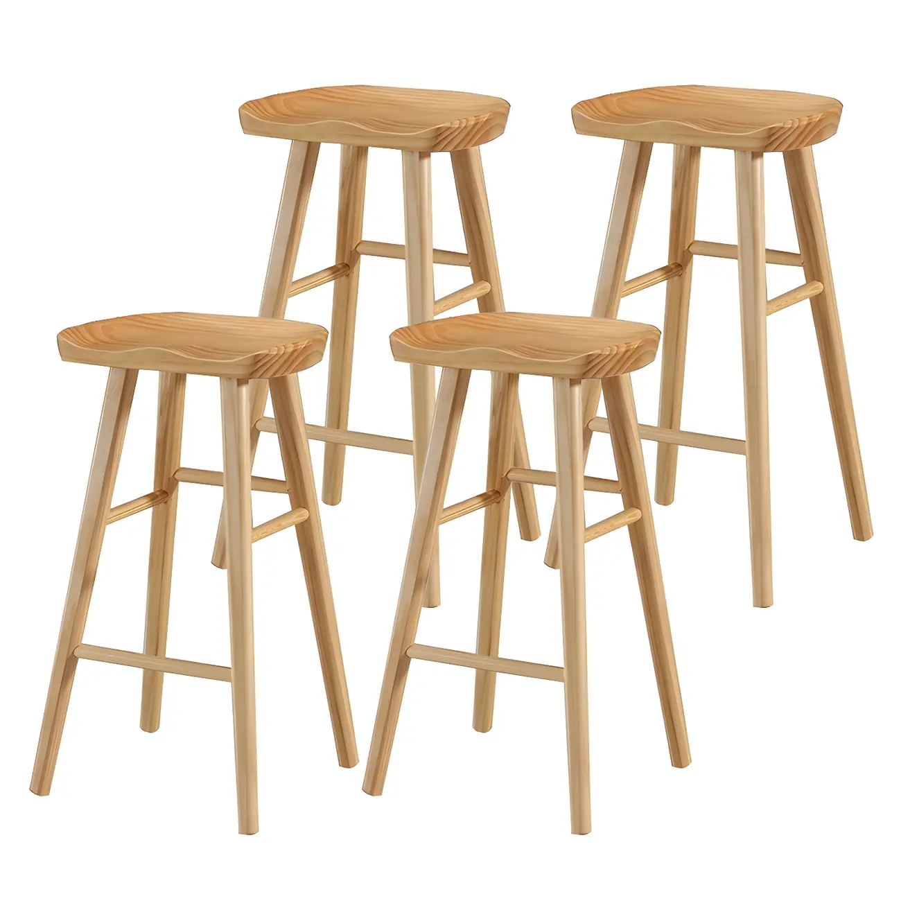 Rustic Saddle Backless Bar Stool Counter Height