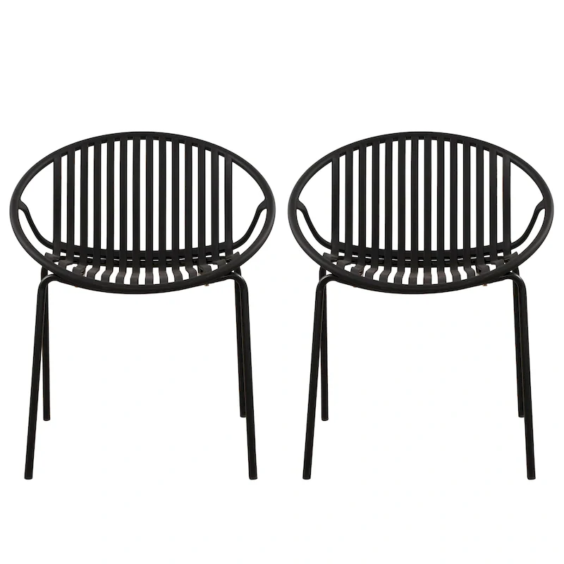 Patio Dining Chairs Stackable Chairs with Breathable Design