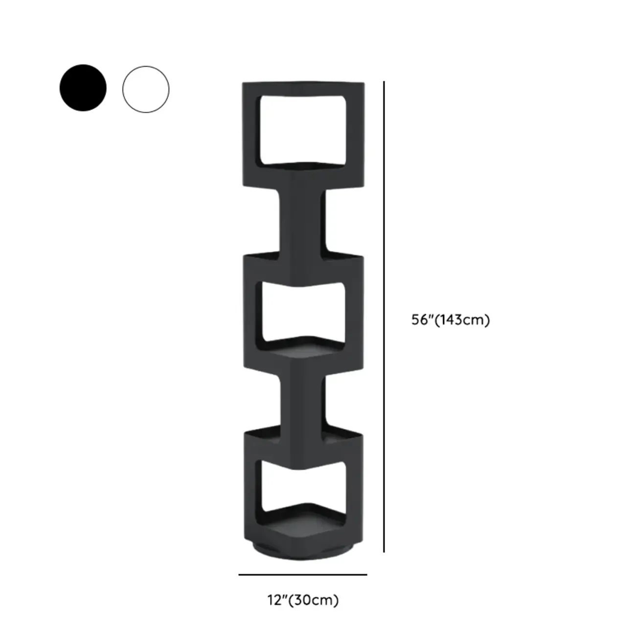 Chic Rotatable 4-Tier Vertical Metal Open Back Bookcase
