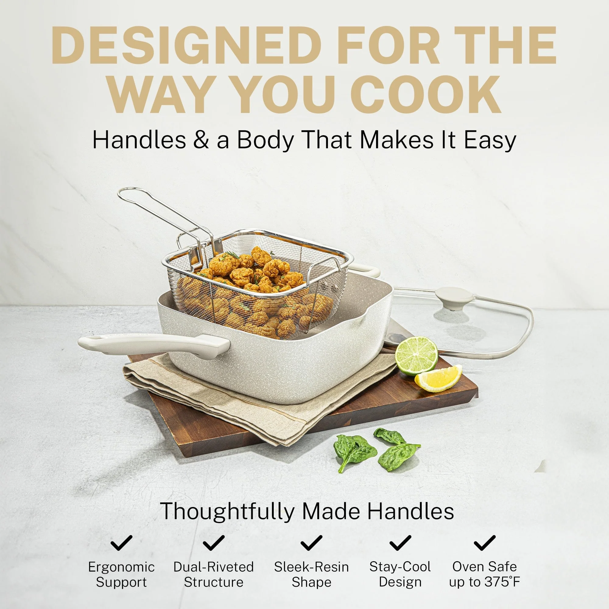 Granitestone Desert Cream 20 PC Nonstick Cookware and Bakeware Set