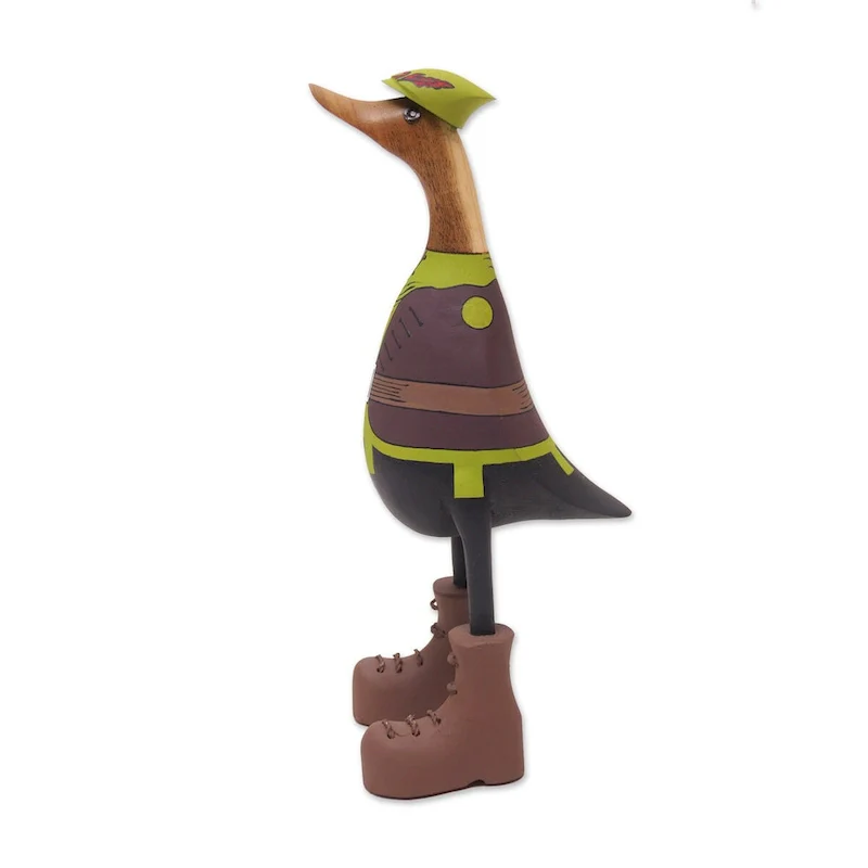 Novica Handmade Robin Duck Wood Sculpture