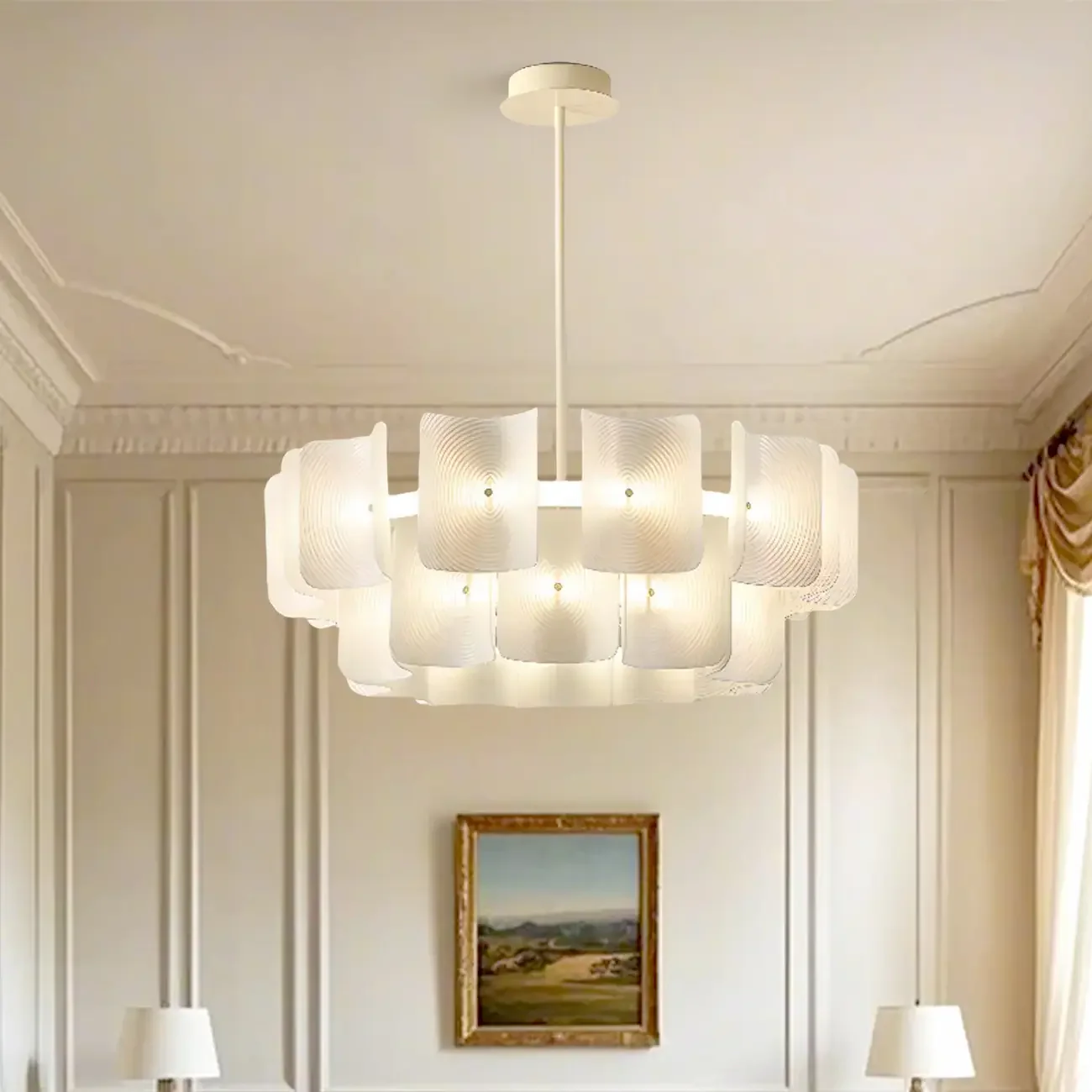 Modern LED Fingerprint Chandelier with Third-Gear Dimming