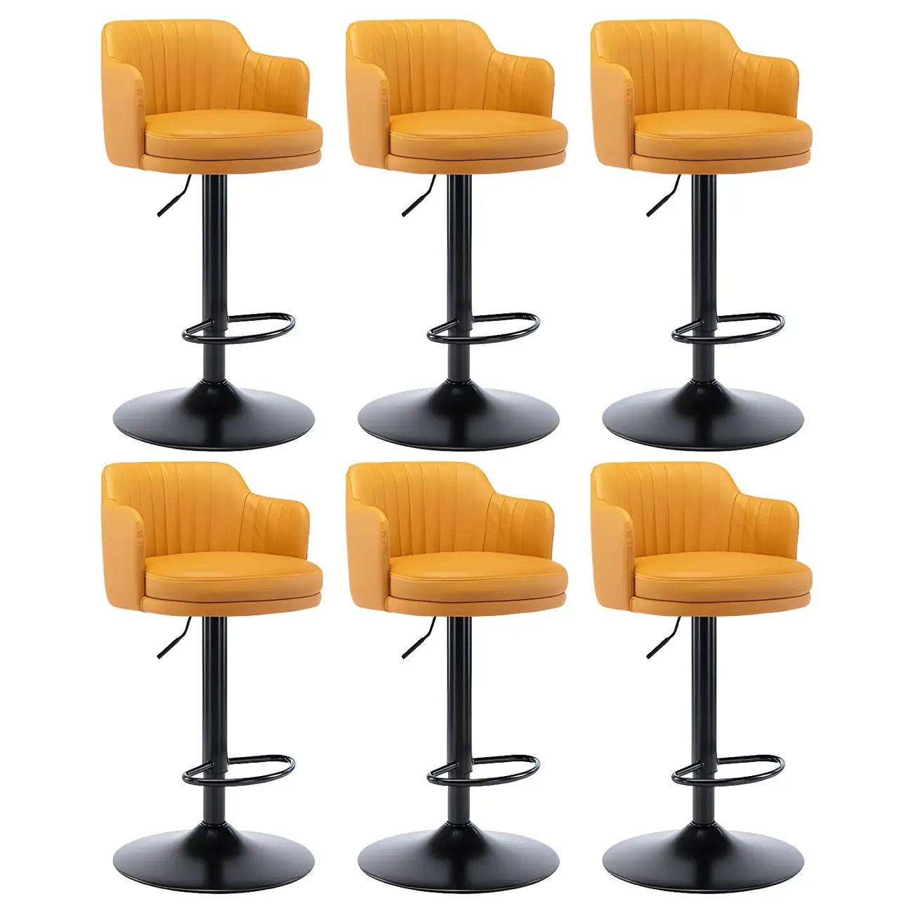 Modern Leather Armrests Swivel Adjustable Bar Stool
