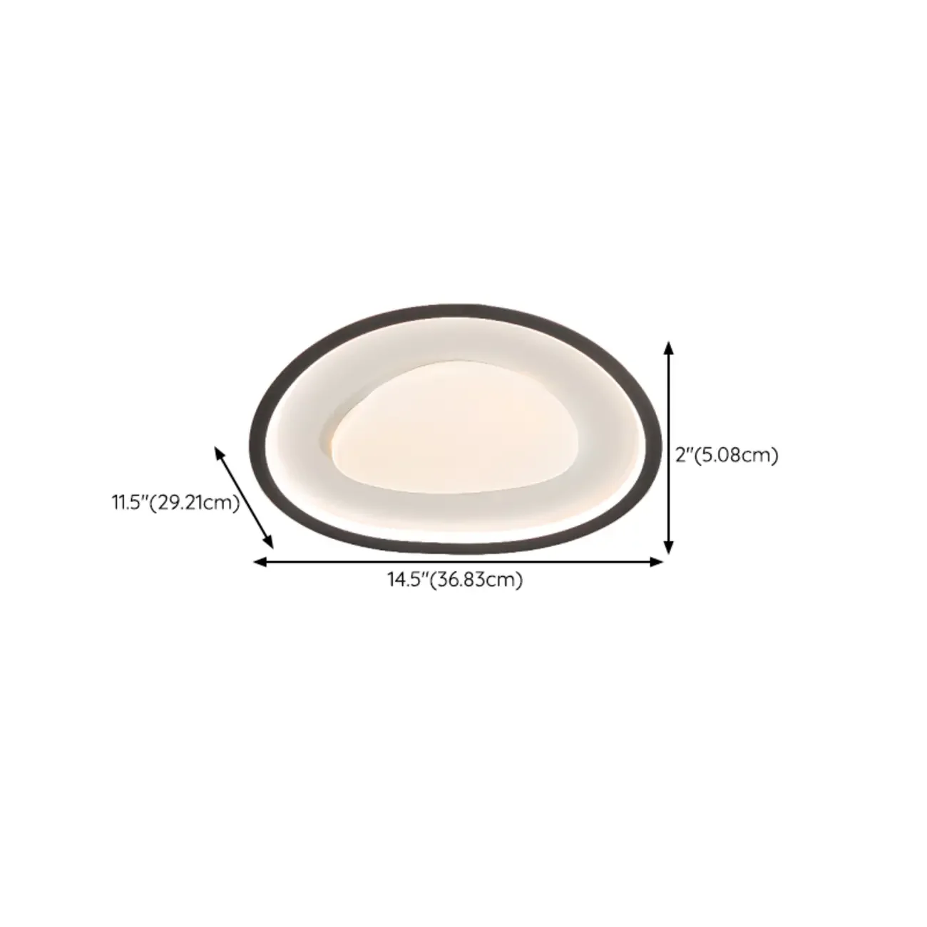 Modern Black-White Flush Ceiling Light with 3 Gear Dimming