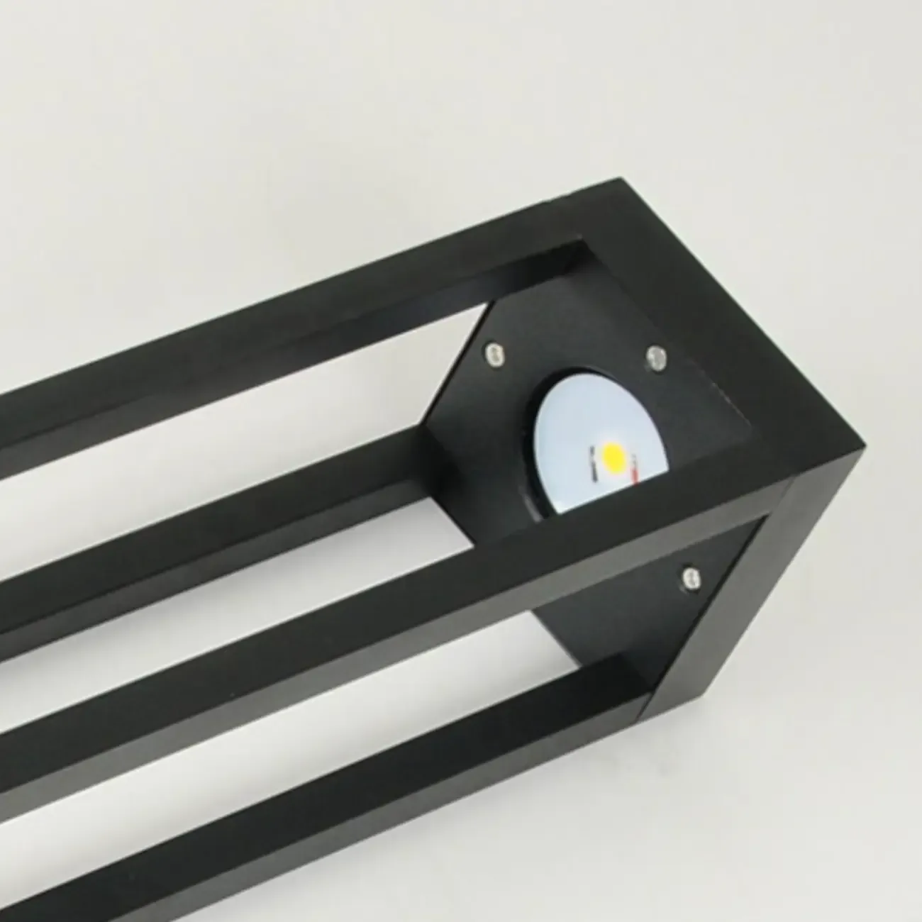 Metal Black Rectangle Frame Patio Post Cap Light
