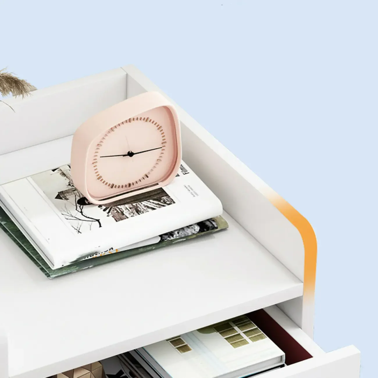 Scandinavian Wooden 2-Drawers Narrow Nightstand