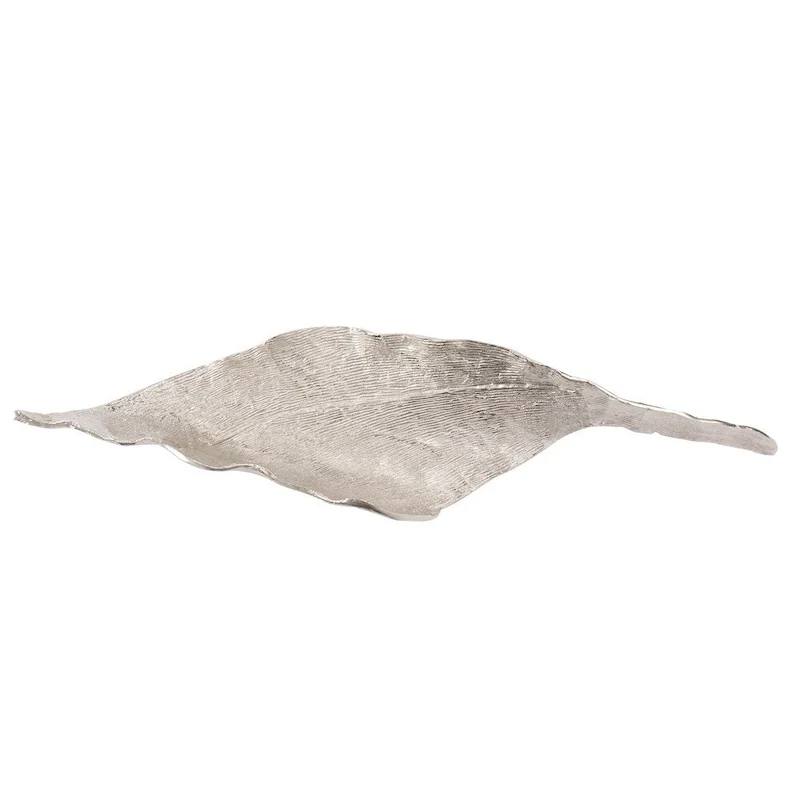 Elongated Aluminum Abstract Leaf Tray - Large