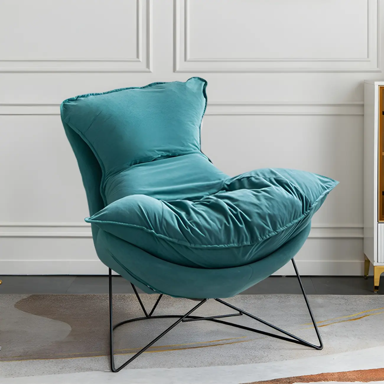 Modern Fabric Accent Chair with Pillow Back