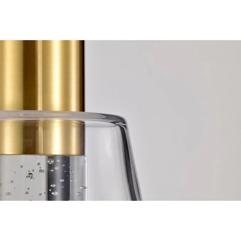 Aura 7 Inch LED Pendant Brushed Brass K9 Bubble Crystal 3000K CCT - Brushed Brass